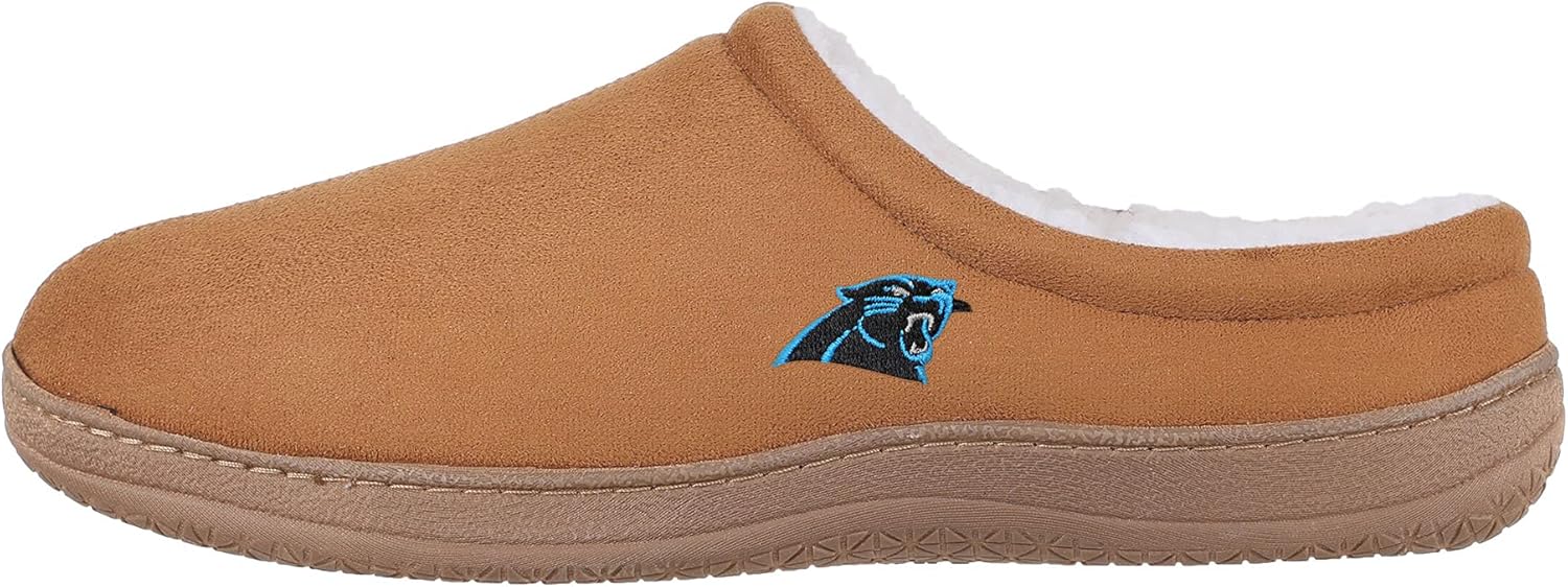 FOCO Mens NFL Team Logo Low Top Suede Slippers