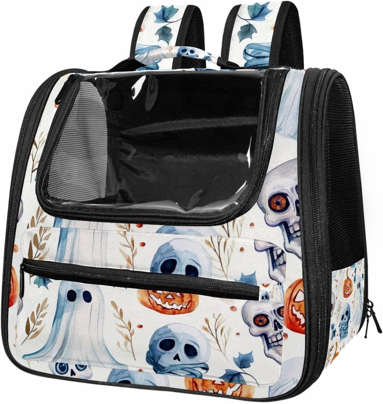 Portable Travel pet Backpack Carrier Hamster Bag Small Dog cat Carrier Breathable Hang Bag, Happy Halloween Holiday 5