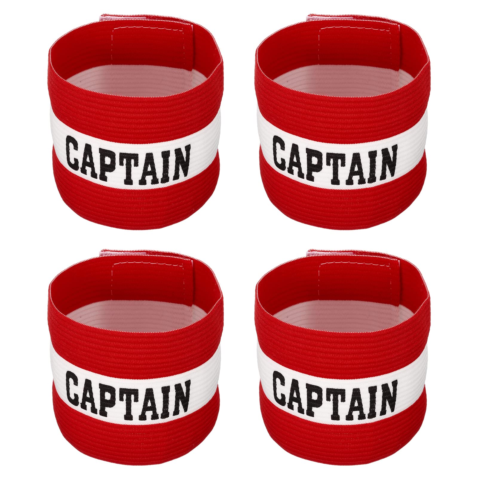 Captain's Armband, 4 Pack Elastic Arm Band for Soccer Team Training, Red-image-34