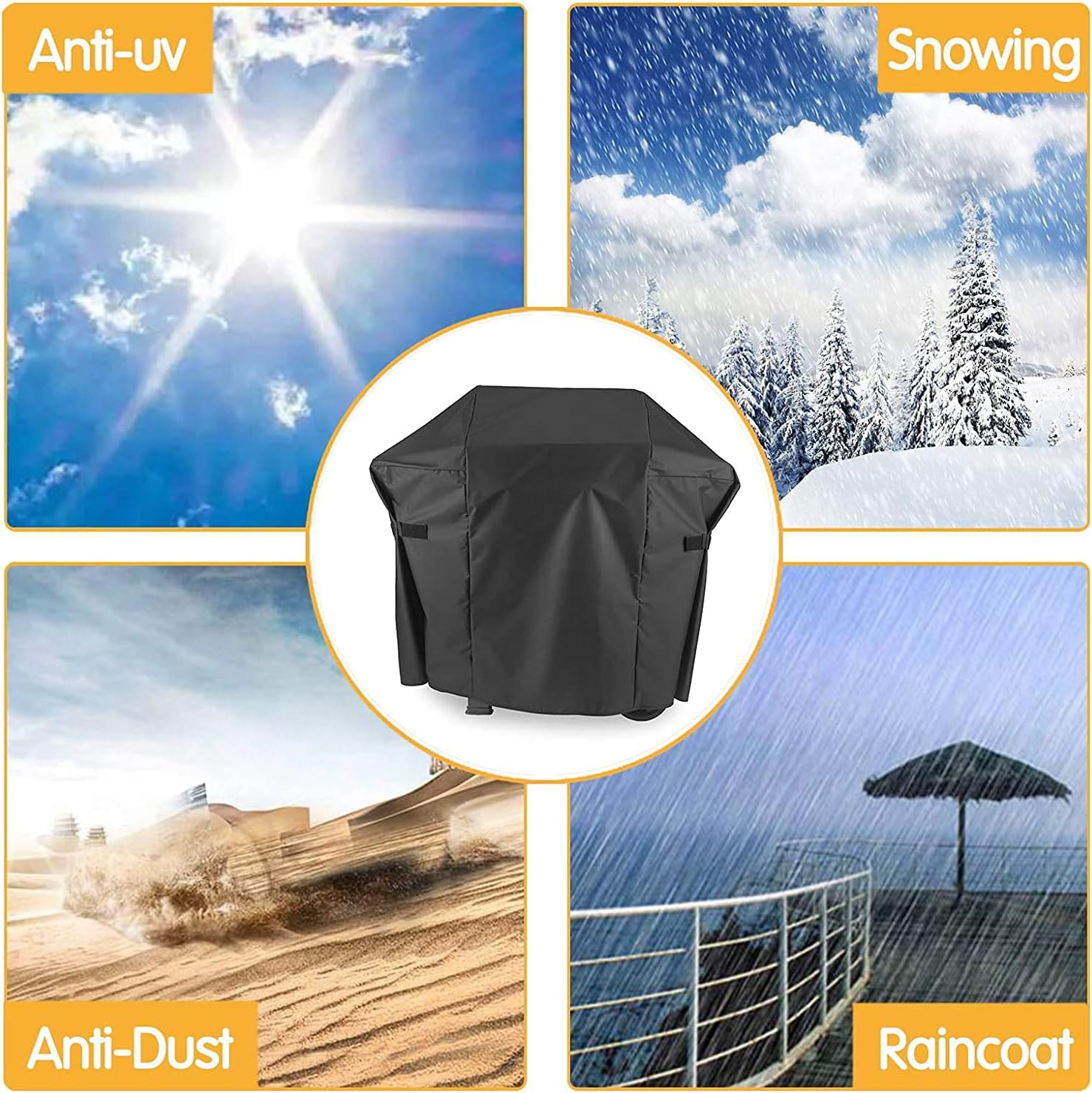 ❤ Crazy Deals Uniflasy 48 inch 7138 Premium Grill Cover BBQ Grill Cover for Weber Spirit 200 and Spirit II 200 Series 2 Burner Covers Heavy Duty and Waterproof Replacement Part for WeberBBQ Gas Grill