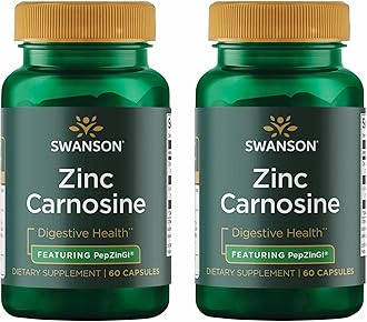 Zinc Carnosine (PepZin GI) - Natural Supplement Promoting Gastric Health & Digestive Support - Supports Microbial Balance in The Stomach - (60 Capsules) (2 Pack)