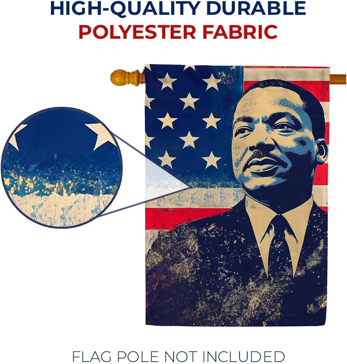 America Forever Martin Luther King Jr House Flag, 28 x 40 inch Double Sided, MLK Patriotic Portrait, Civil Rights Leader Flag, Inspirational American Hero Flag