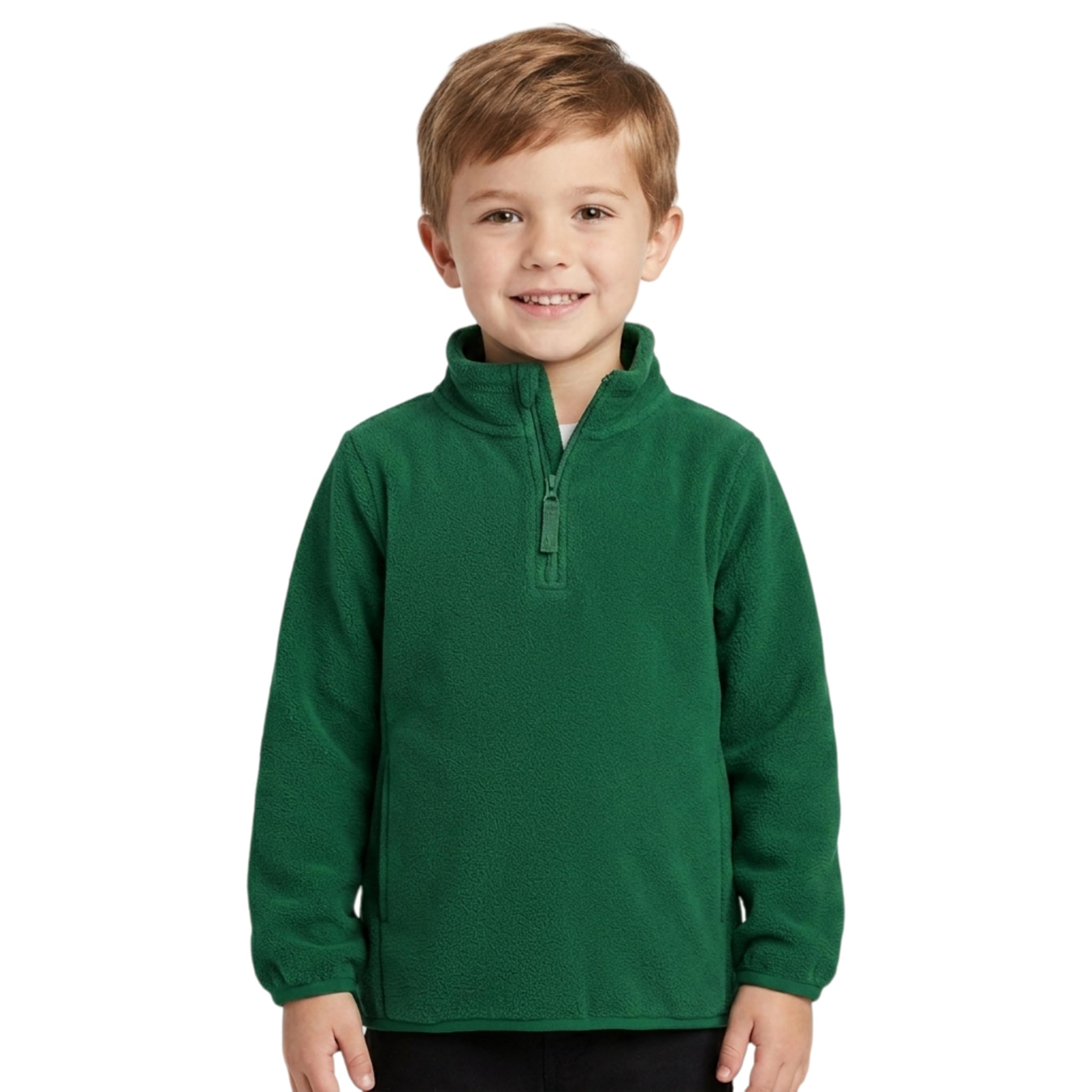 Toddler Boys Girls Fleece Quarter Zip Pullover Jacket 2-12 Years