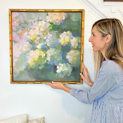 Miniatura 2 de Marco de fotos de madera de bambú dorado de 11 x 14 pulgadas, acrílico UV, respaldo de tablero de espuma y accesorios para colgar incluidos