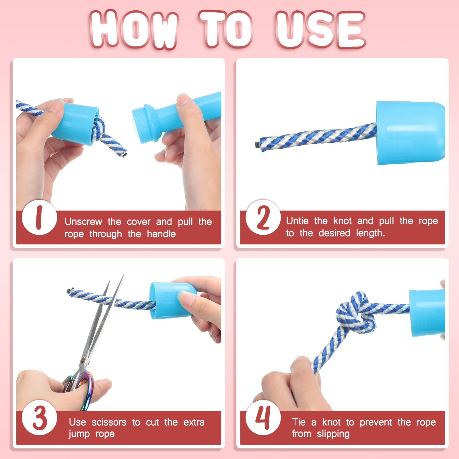 Amazon | Vinsot 子供用 縄跳び 8~18 縄跳び ストライプロープ