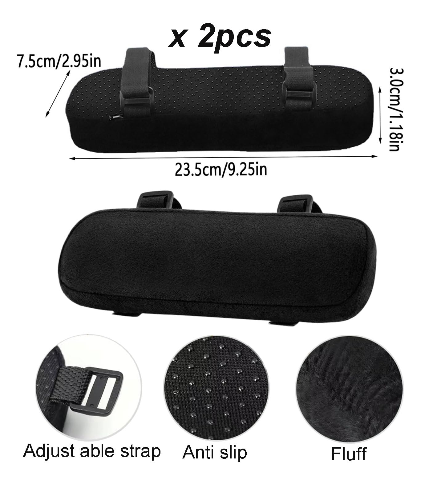 2 Cuscini Memory Foam Per Braccioli Sedia - Antiscivolo, Lavabili, Per Ufficio E Gaming - Foto 6