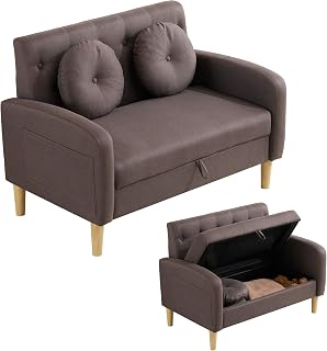 ふたり掛けソファIKEA:おすすめ&選び方ガイド 4 OSJ Sofa with Storage for 2 People, Width 41.3 inches 105 cm, Elbow Included, Cushioned, Compact, Low Sofa, Can Be Passed Through Vacuum Cleaners, Easy Assembly, 2 Seater Sofa, Brown