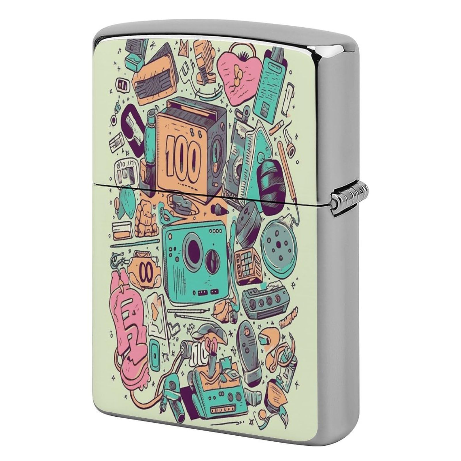 Btcowzrv Style I Love The 90S Illustration Metal Lighter Case Sleeve Cover Holder