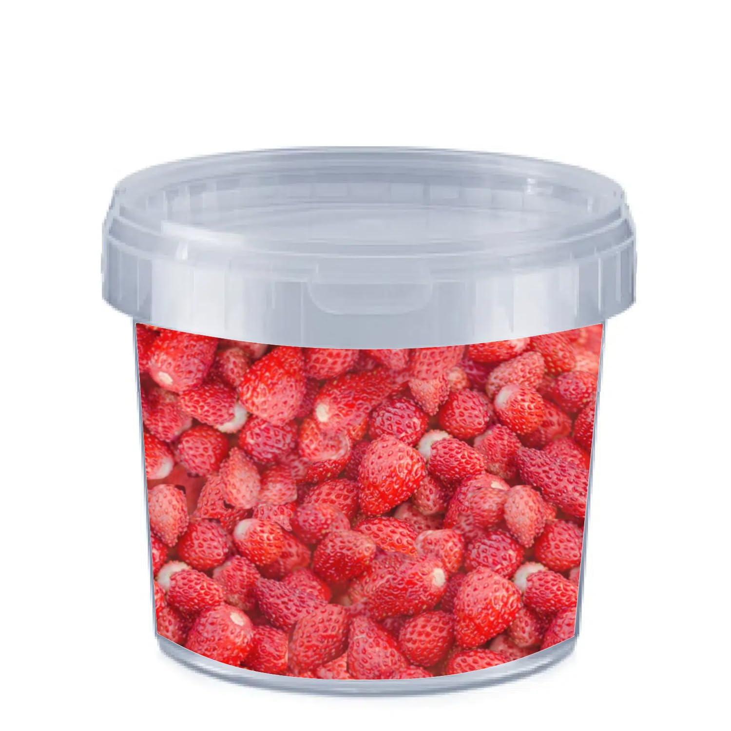 Generico Secchio c/coperchio 4 Formati, trasparente, idoneo al contatto alimenti, ermetico - a prova di perdite - contenitore di plastica - vuoto (1000 ml 25 Pezzi Tondo)
