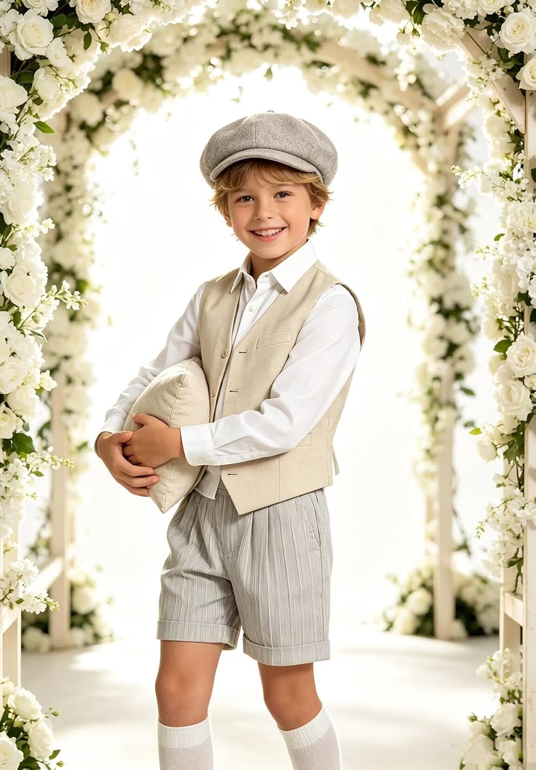 Linen Boys Suit Vest for Kids Summer Vest Beach Wedding Casual Waistcoat