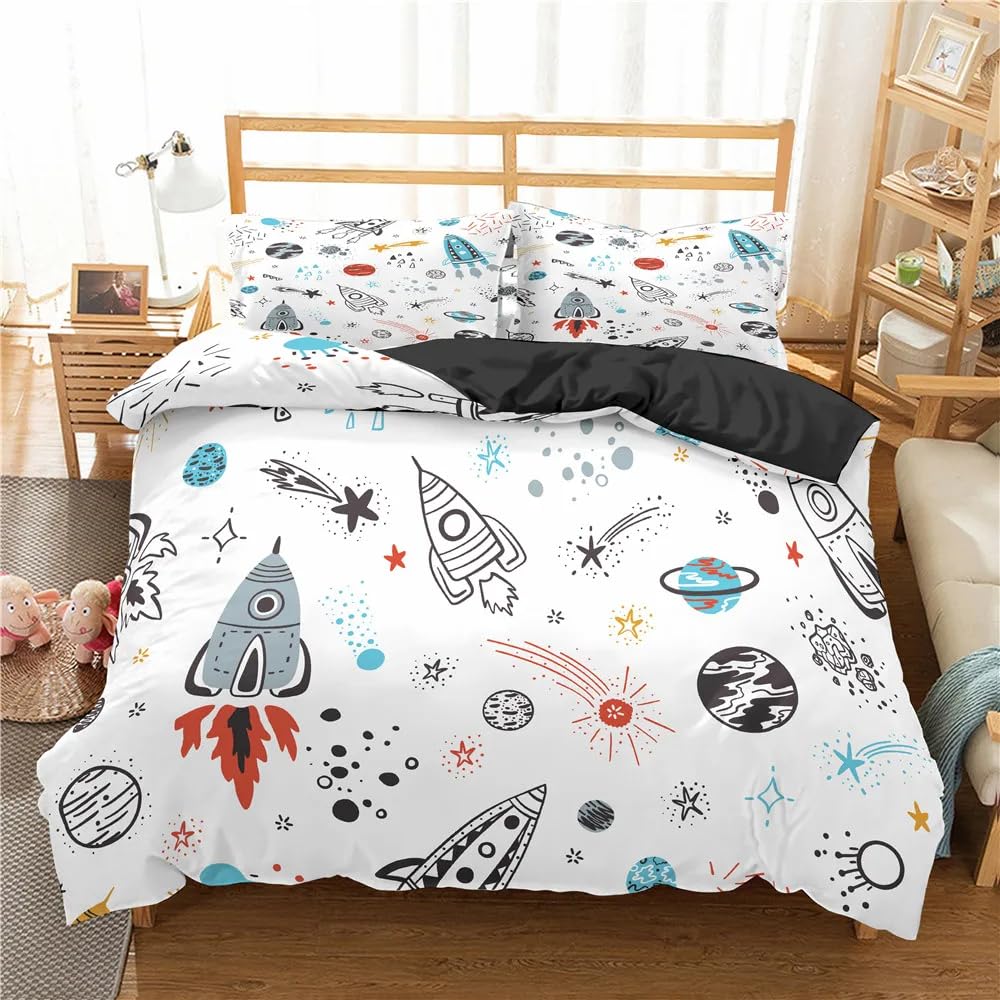 Parure de Lit 2 Personnes au fini satiné microfibre douce et fermeture éclair haut de gamme