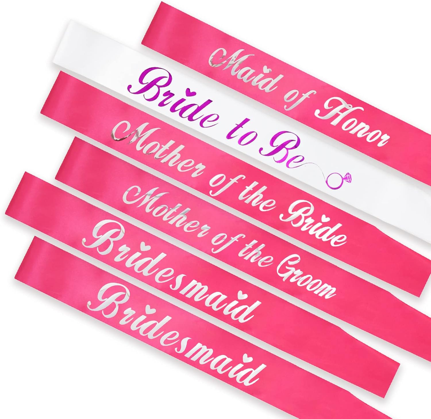 Fantasy J Bachelorette Sashes Set 7 Hot Pink, Bride to Be
