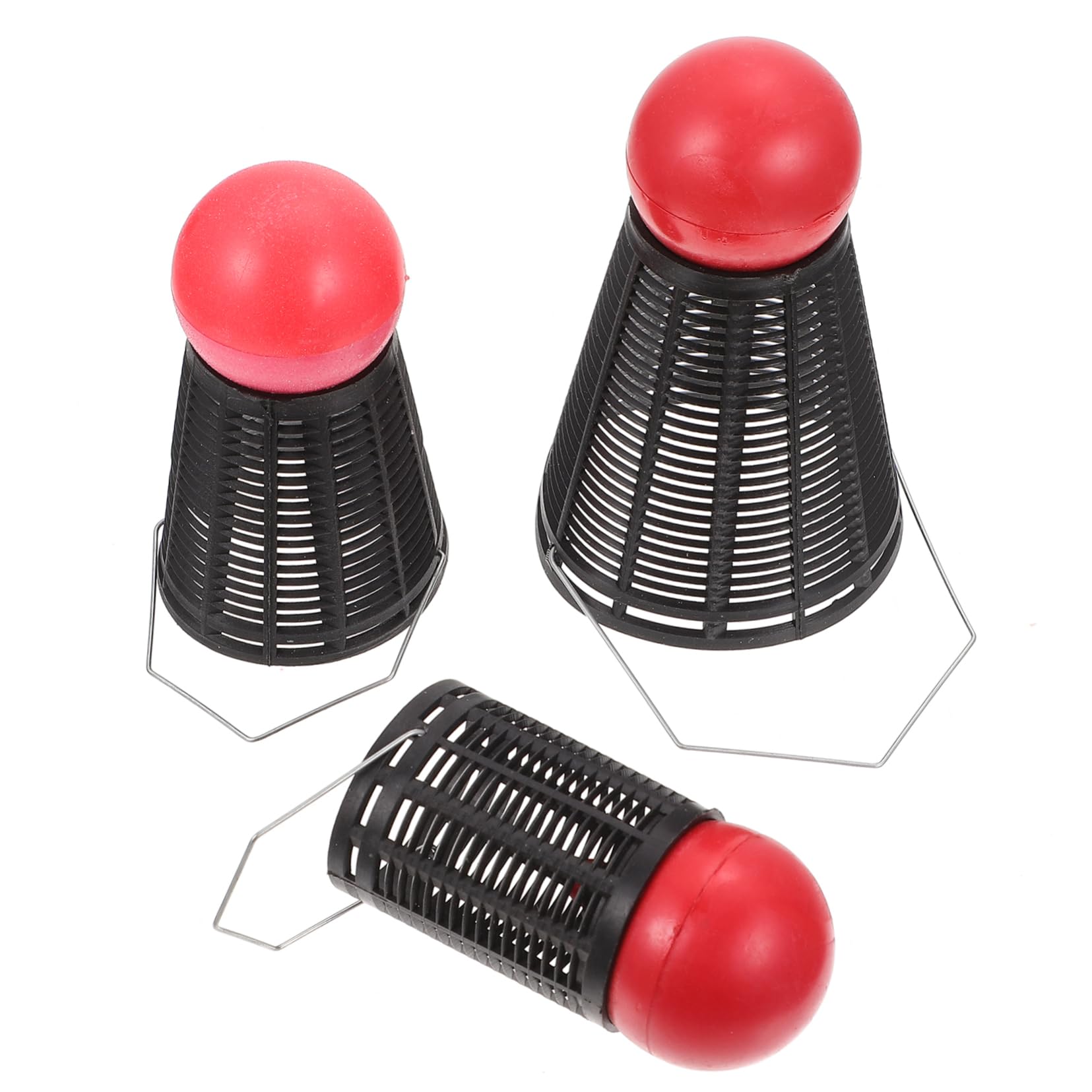 Toyvian 2sets Bait Thrower Badminton Shape Lure Cages for Fishing Bait Feeders Lightweight and Portable Fishing Accessories Enthusiasts 3pcs*2