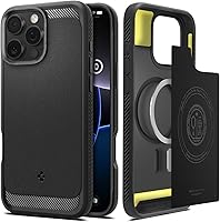 Vista 12 de Spigen - Rugged Armor MagFit - Funda diseñada para el iPhone 15 Pro (2023) [Protección de grado militar] Compatible con MagSafe - Negro mate