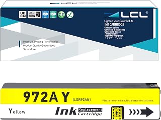 Updated chip LCL Compatible for HP 972A L0R92AN (1-Pack Yellow) Pigment Ink Cartridge for HP PageWide 352dw 377dw,PageWide Pro 452dw 452dn 477dw 477dn 552dw 577dw z,PageWide Managed P55250dw P57750dw