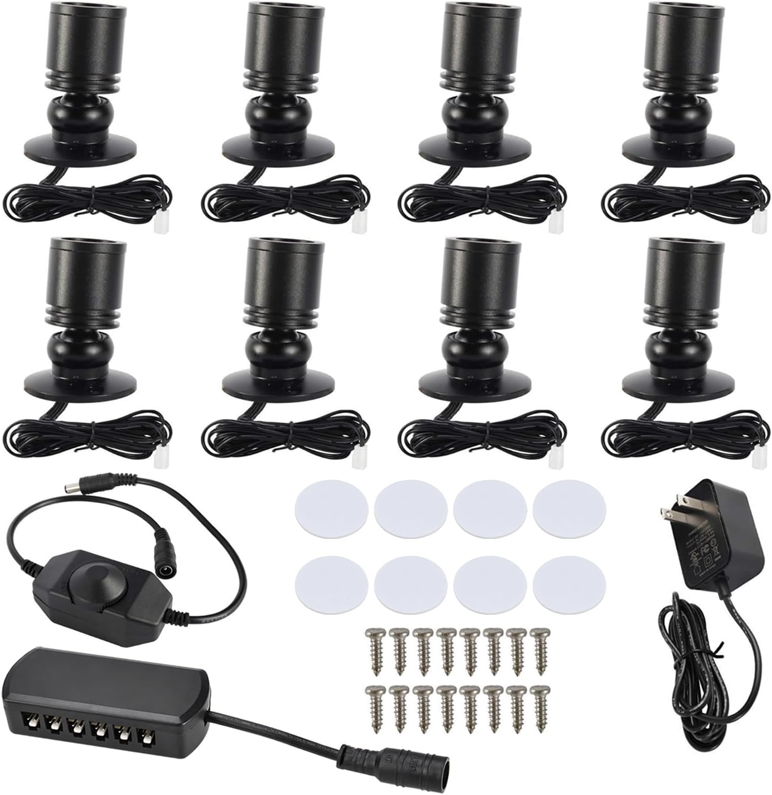 YaeCCC Dimmable LED Mini Spotlight Jewelry Showcase Display Lights Black Shel...