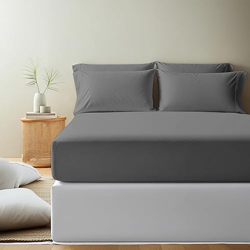 Miniatura 7 de Royale Linens - Sábana bajera tamaño California King, calidad de hotel cepillada 1800, ultrasuave, resistente a arrugas y decoloración, bolsillo