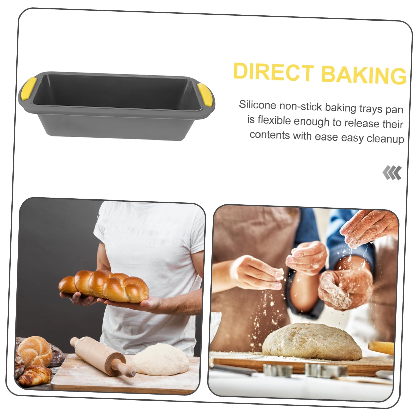 Cabilock Silicone Bread Loaf Pan Non Stick French Baking Mold for Easy Release for Home Professional Baking Flexible Design for Whole French Bread