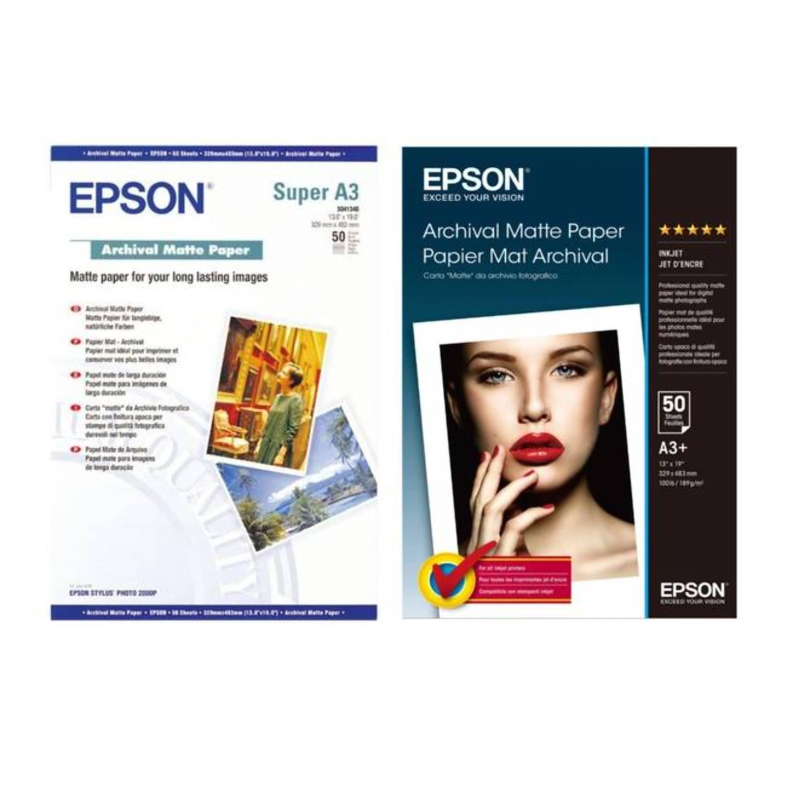 Epson Archivo Mate papel, DIN A3 192g/M, 50 hojas