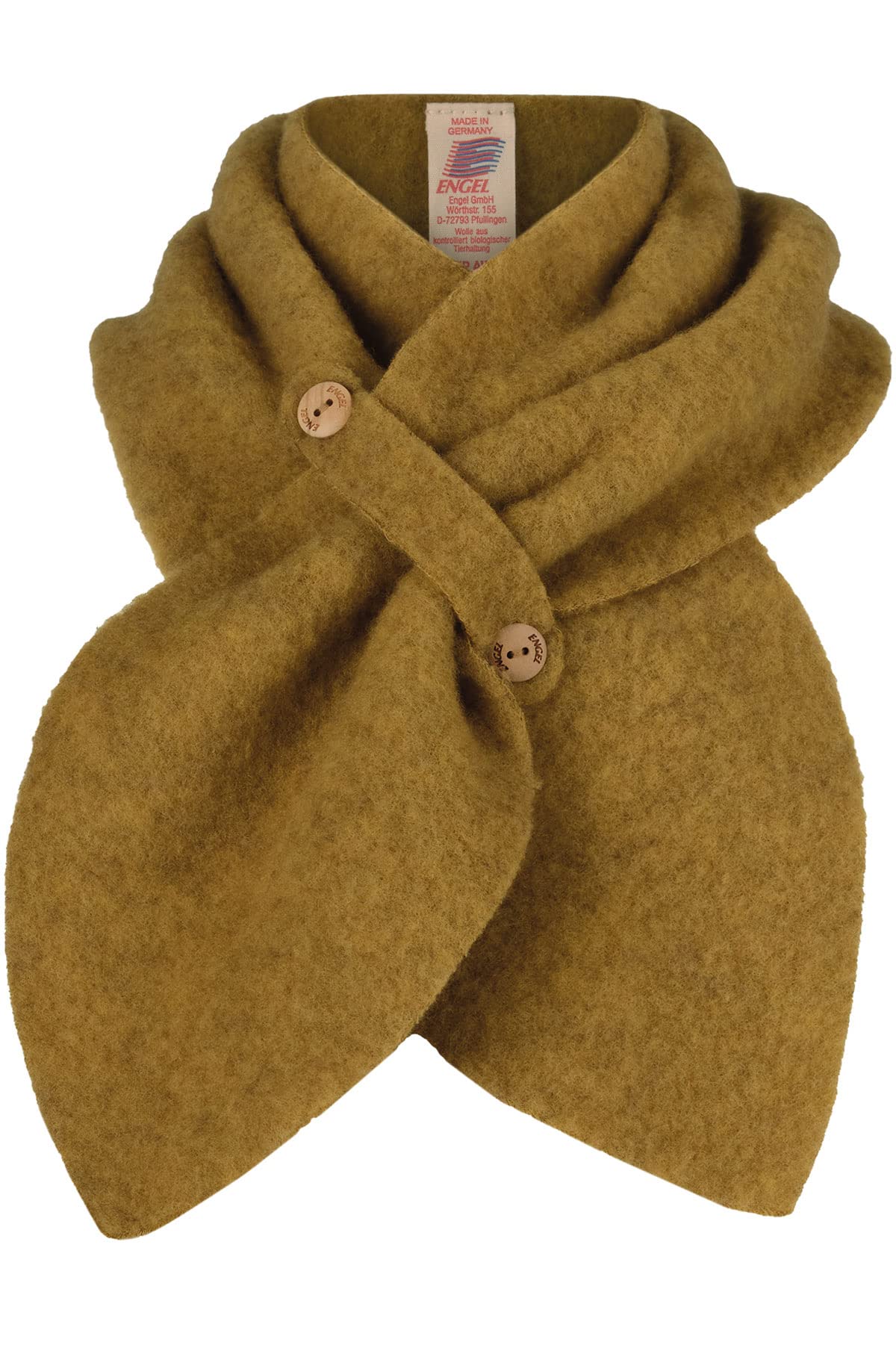 Engel Natur, Merino Children's Fleece Scarf, 100% Wool (kbT), Saffron melange, 80x20 cm