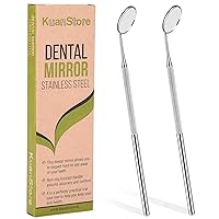 Vista 1 de Espejo dental de acero inoxidable con mango de 6.5 pulgadas, herramienta de dentista para limpieza de dientes, inspección bucal, espejo de extensión