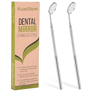 Dental Mirror Stainless Steel with Handle 6 5 Dentist Tool for Teeth Cleaning Plaque Mouth Inspection Lash Extension