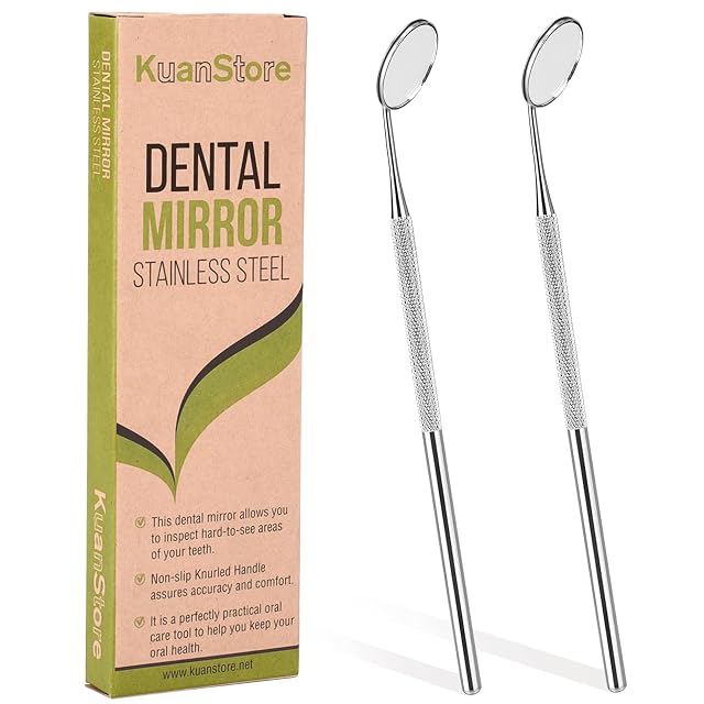 Dental Mirror Stainless Steel with Handle 6 5 Dentist Tool for Teeth Cleaning Plaque Mouth Inspection Lash Extension
