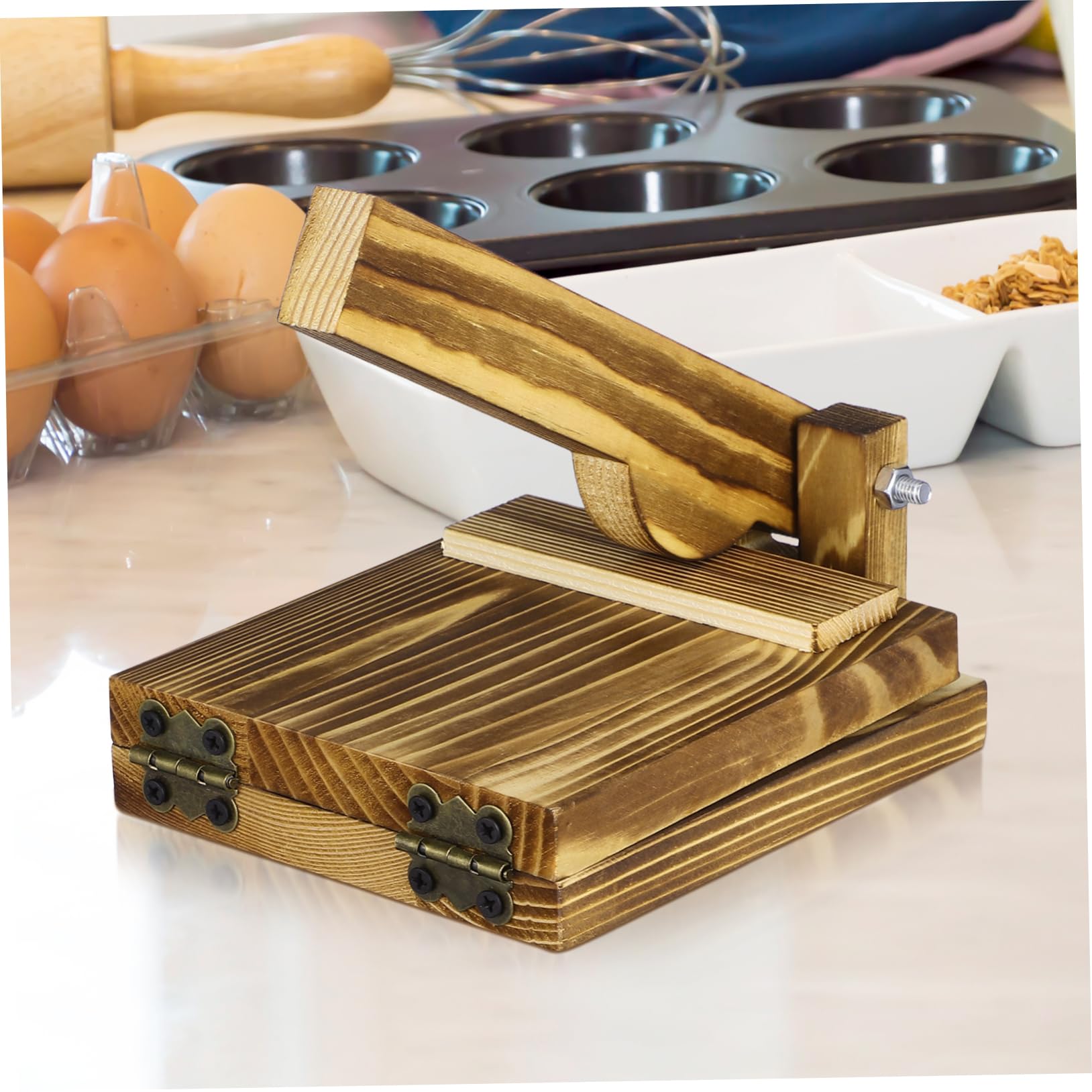 Ipetboom Stampo Accessorio Cucina Utile Creativo e Semplice per Ravioli per Pasta di Legno Facile da Premere da Tenere per Uso Domestico