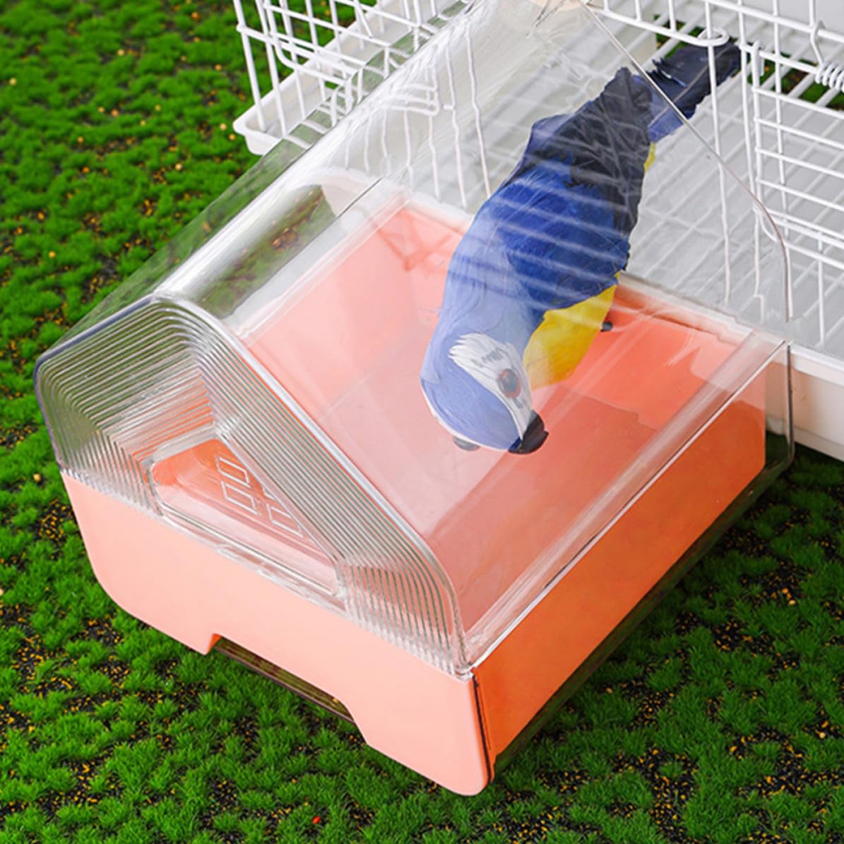 Durchsichtige Papageien Badewanne mit Schublade, Hängend, 2 Stück