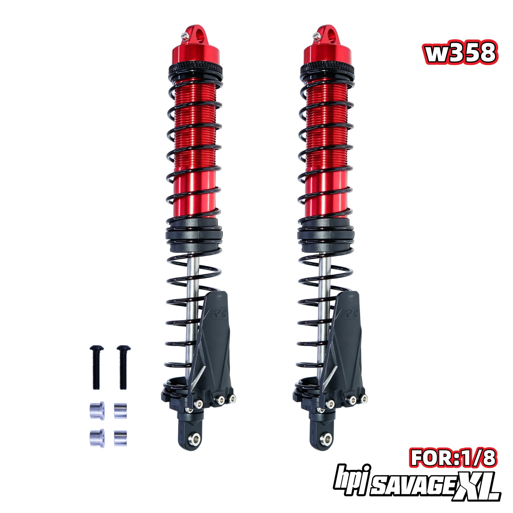 Zestaw amortyzatorów RC do HPI 1/8 SAVAGE 4,6 FLUX 5,9 XL, czerwony