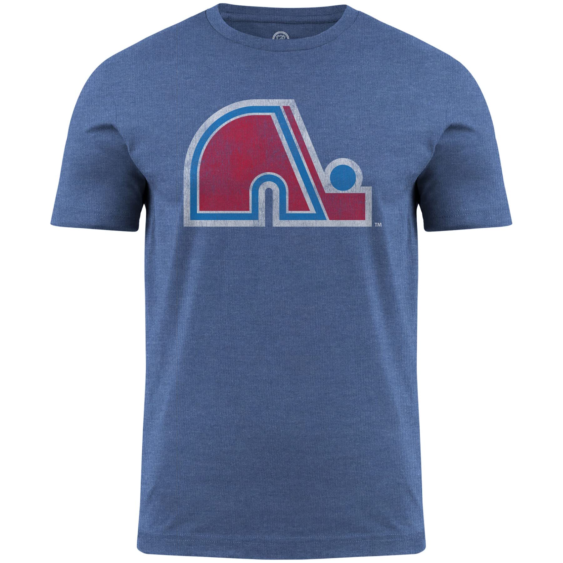 BulletinQuebec Nordiques NHL Vintage Distressed Logo Heathered T-Shirt - Royal