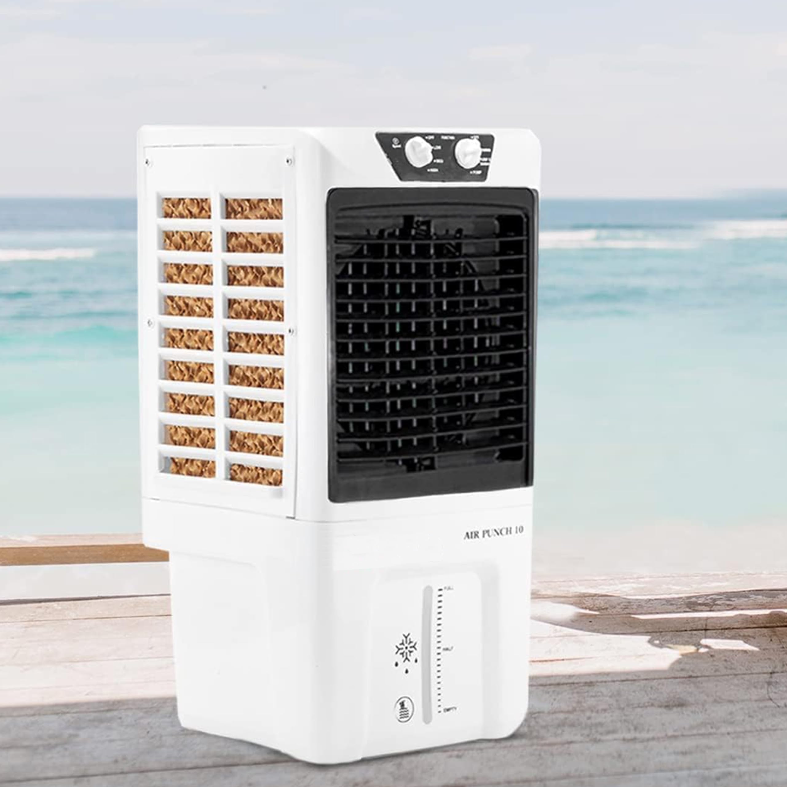 BAEYE 27L Personal Air Cooler with Anti Bacterial Honeycomb Pads, 3rd Turbo Fan, Powerful Air Throw with Auto Swing - Black & White (LEH 27L)-picture-18