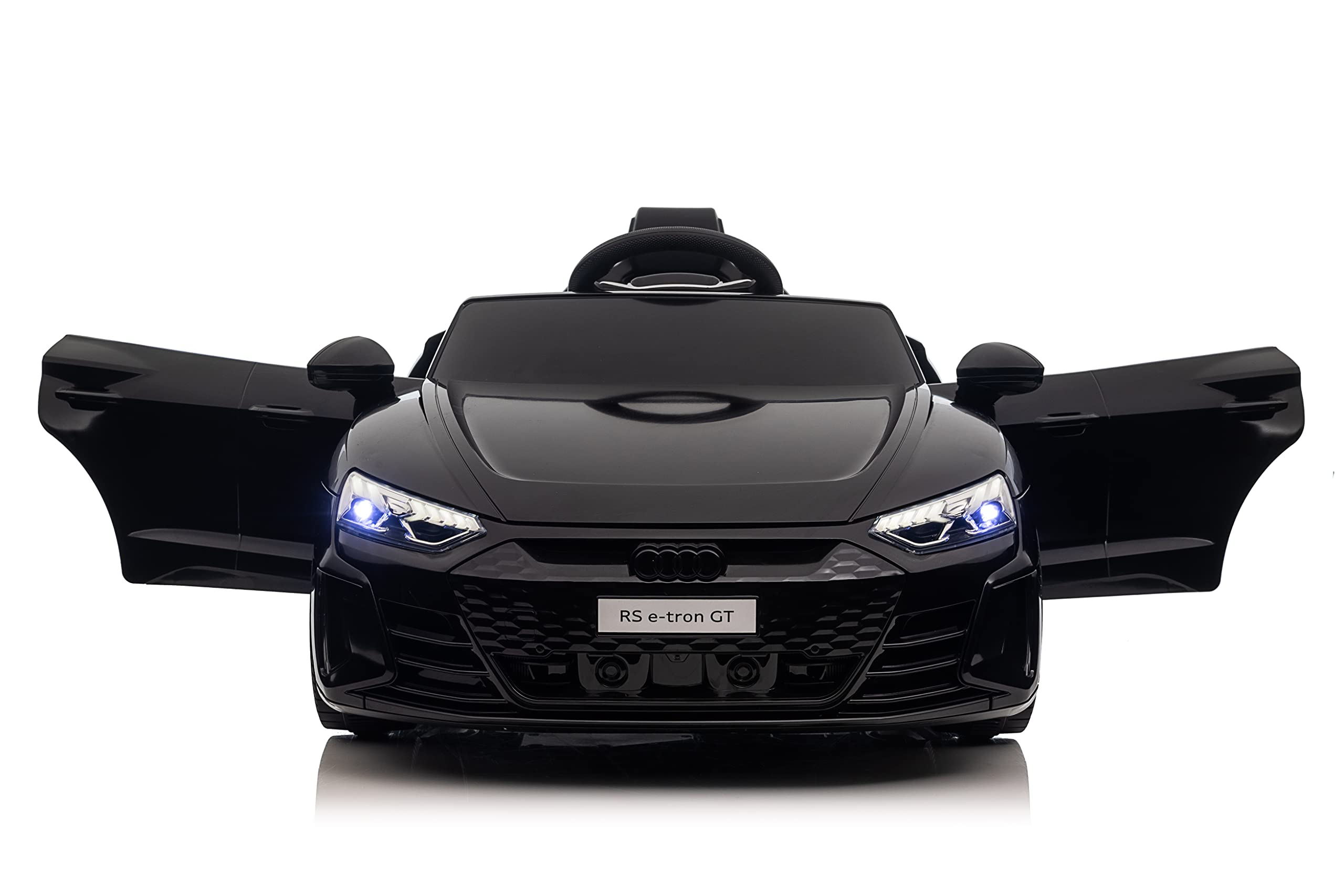 FINOOS Voiture électrique Enfants 12V A.UDI RS-Etron avec télécommande klaxon LED Musique Noir