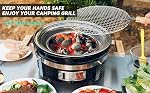 Onlyfire Charbon BBQ Grill Hibachi Grill avec ascenseur de grille, Grill Yakitori portable avec grille en acier inoxydable, BBQ Grill pour camping de plein air Patio jardin de pique-nique cuisine, noir