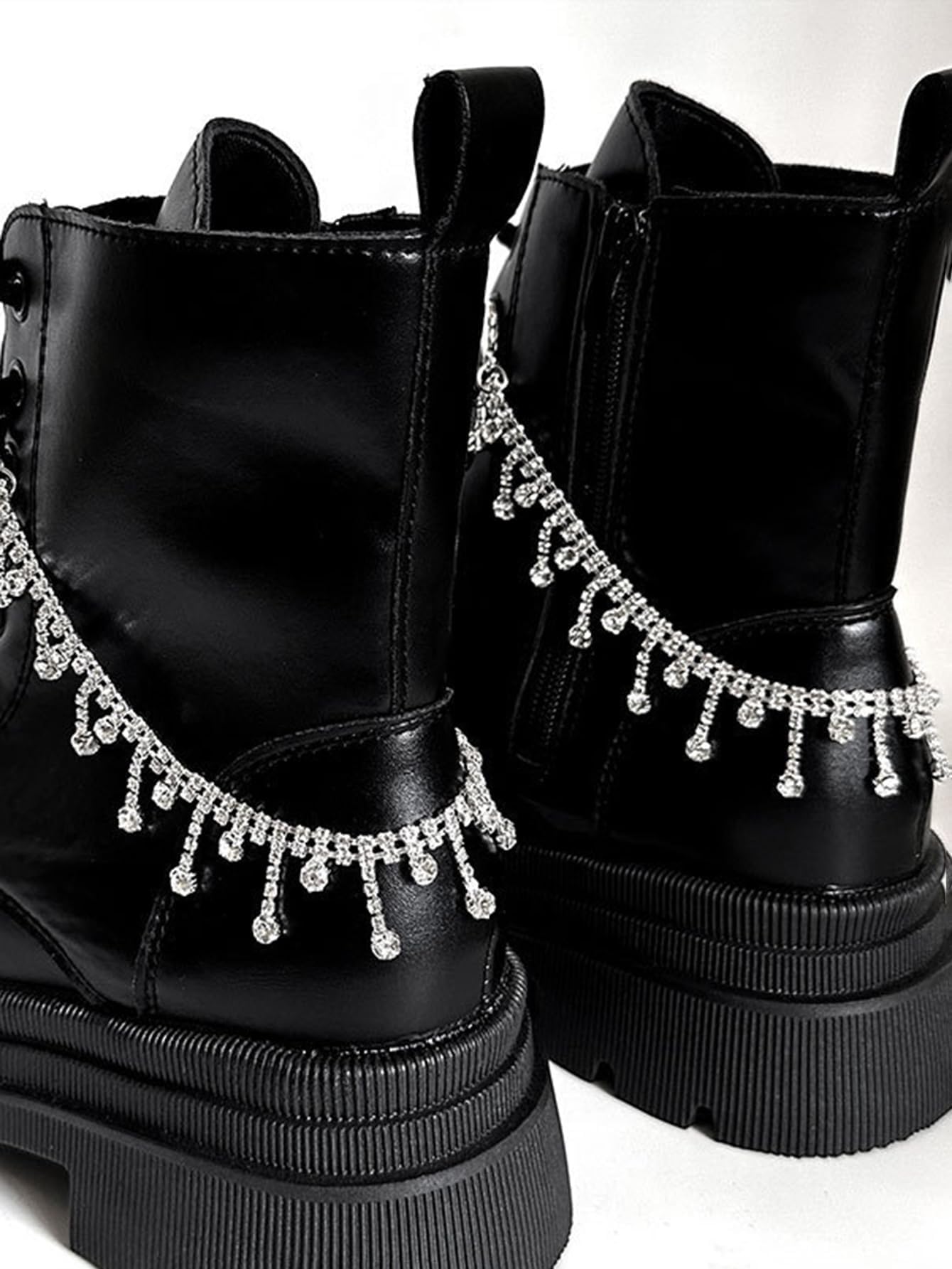 Elegant Rhinestone Dangle Shoe Chains for Clogs,Luxury Detachable Crystal Tassel,Bling Charm Accessories for Women Girls Fashion Croc Sandals