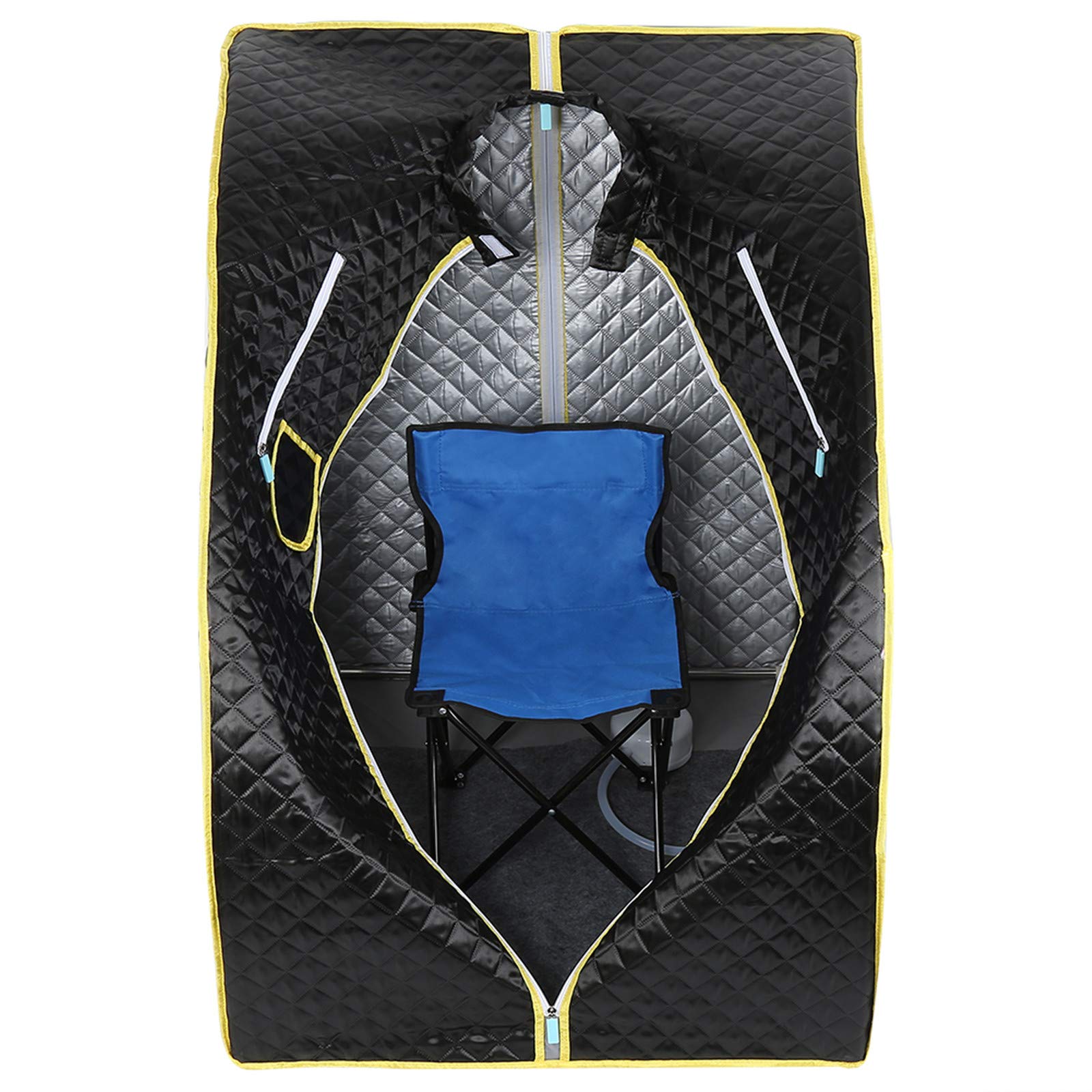 Sauna pliable cabine à chaleur Thérapeutique Spa 1000W Sauna à Vapeur,Sauna e portable,Personal Spa at home avec le contrôleur de température à distance (98x80x70cm)(Noir)