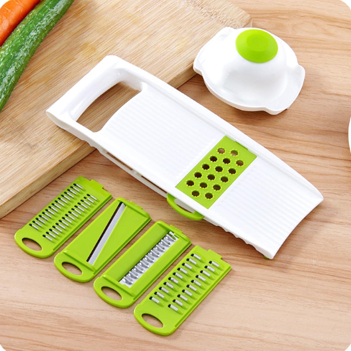 Multifunctional Kitchen Vegetable Slicer with 5 Blades and Hand Guard