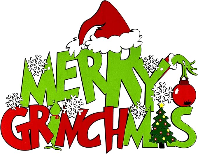 Merry Christmas Hanging Sign, Wooden Christmas Door