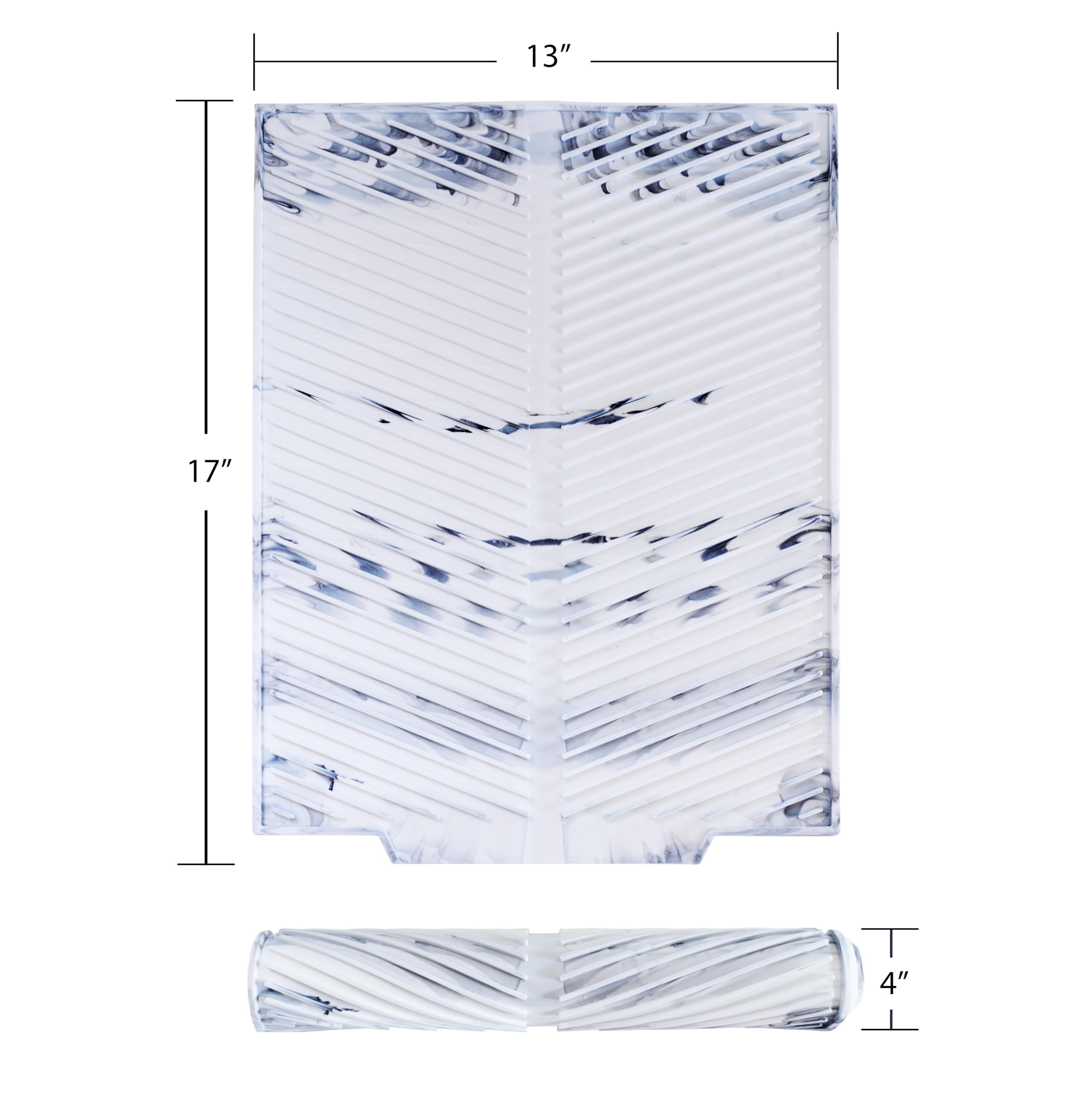 Silicone Dish Drying Mat, EXCLUSIVE ONE of a kind, Kitchen Counter Mat, Heat Resistant, w Drain Lip 17'x13'