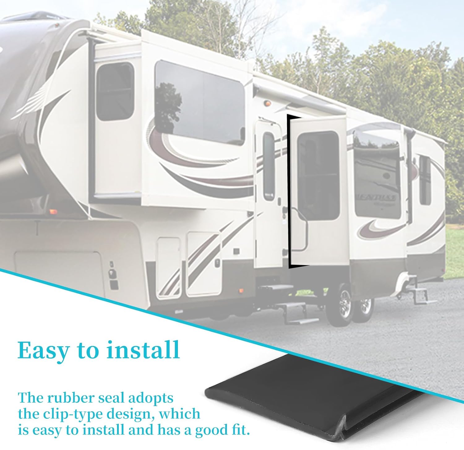 RV Slide Out Wiper Seal 1-1/2" (Clip on)，R854056 Black Rubber Seal Strip,Molding Trim for RV Camper Trailer Slideout System (25ft
