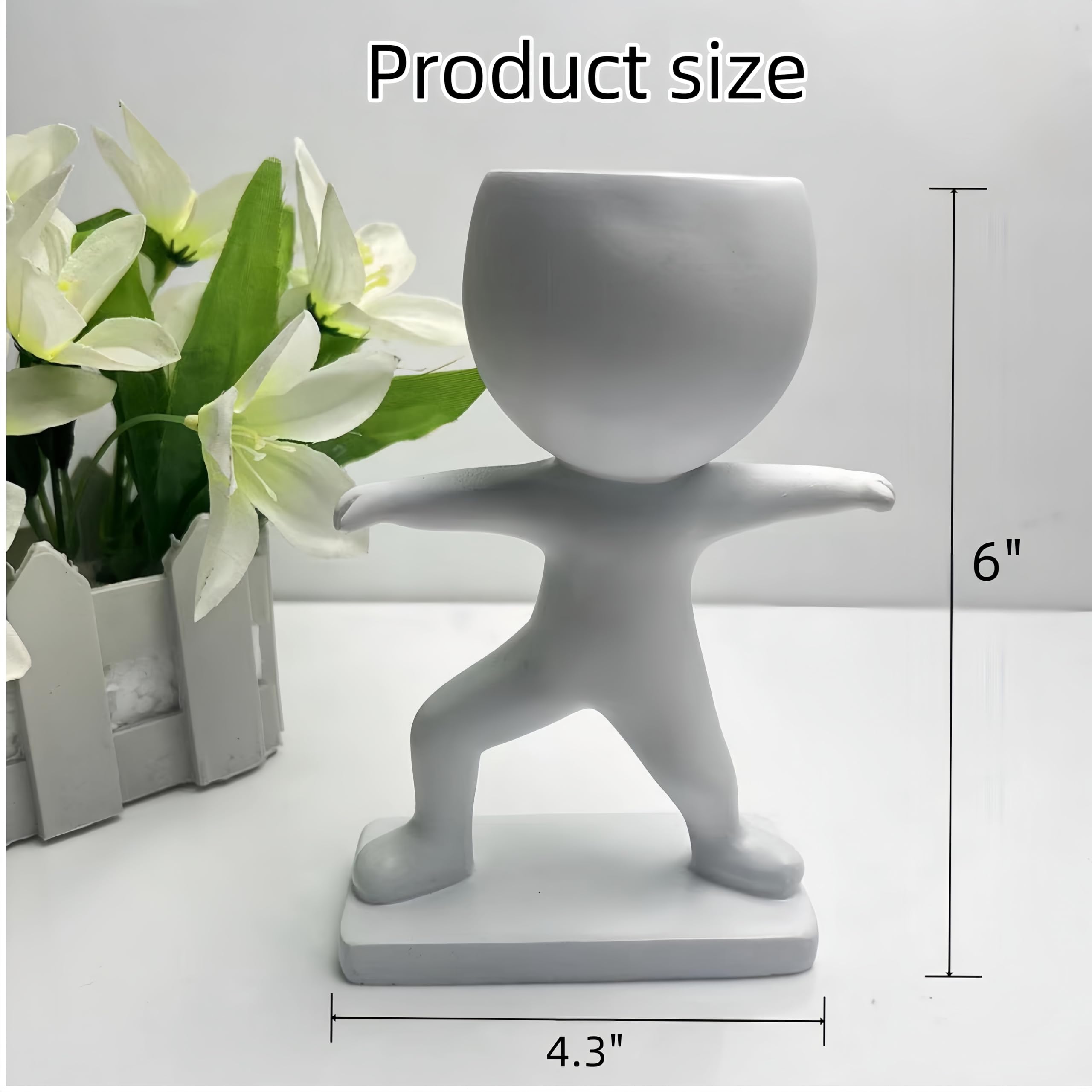 Kreative Sukkulententöpfe In Sport-Form – Yoga, Laufband & Hantel Aus Kunstharz, Weiß/schwarz, Ca. 15 Cm Groß