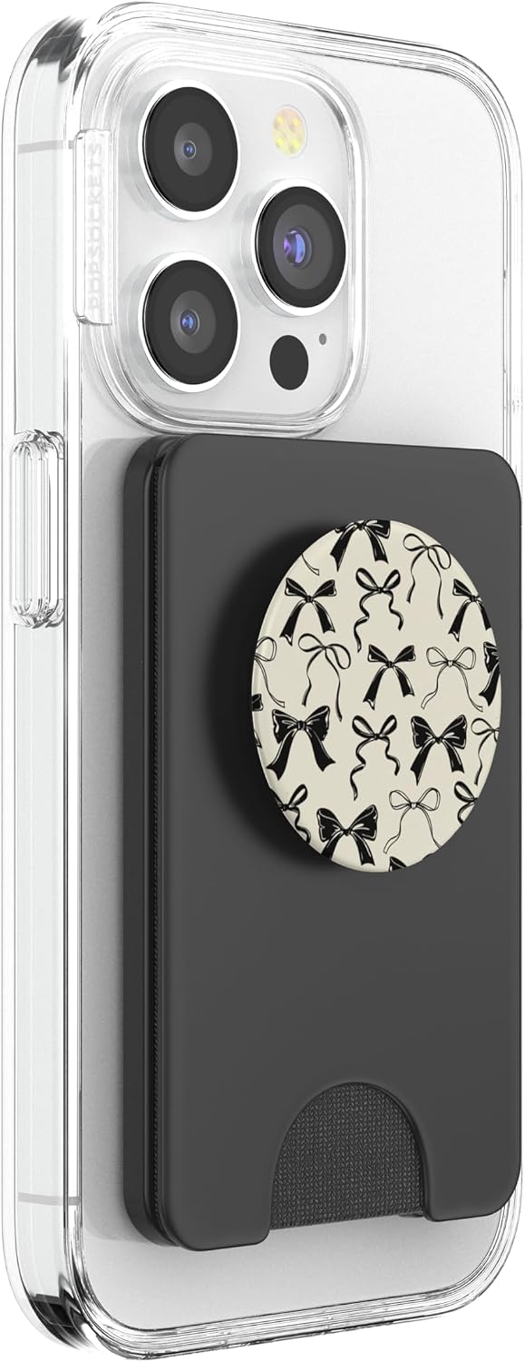 PopSockets Bow Phone Grip - Vintage Neutral Bows PopSockets PopWallet for MagSafe