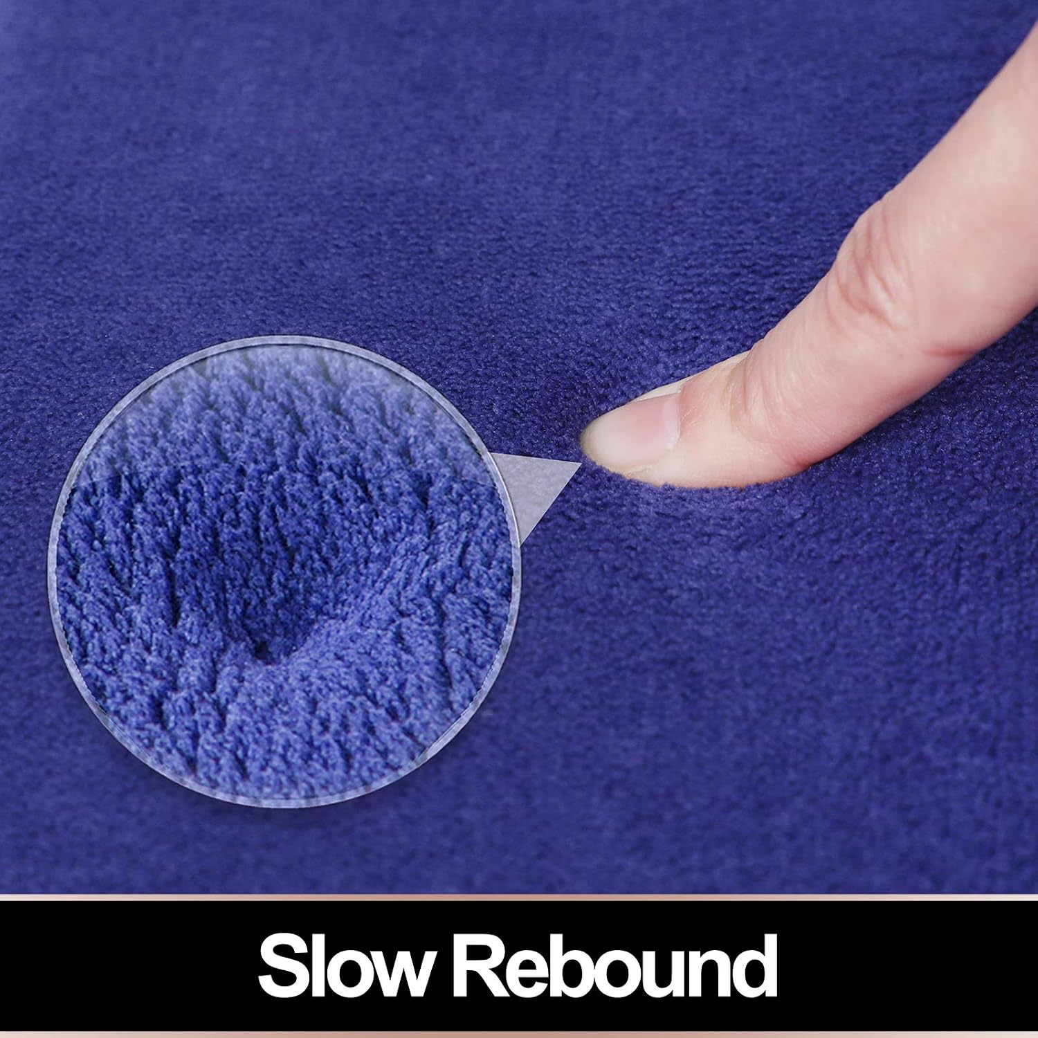 ITSOFT Memory Foam Bath Mat Non Slip Absorbent Super Cozy Velvet Bathroom Rug Carpet, Machine Washable, 31 x 20 Inches Blue