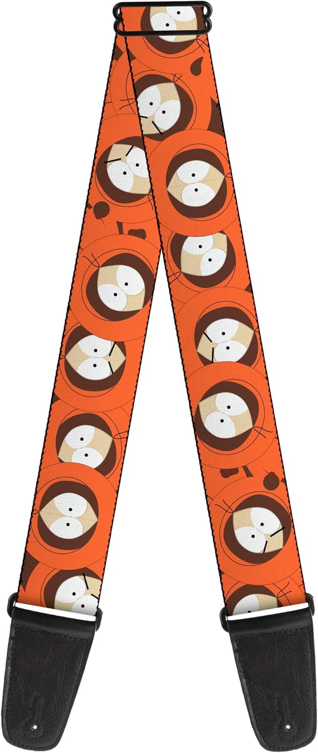 Buckle-Down Comedy Central Guitar Strap, South Park Kenny Expressions Stacked Orange, 2 Inches Wide