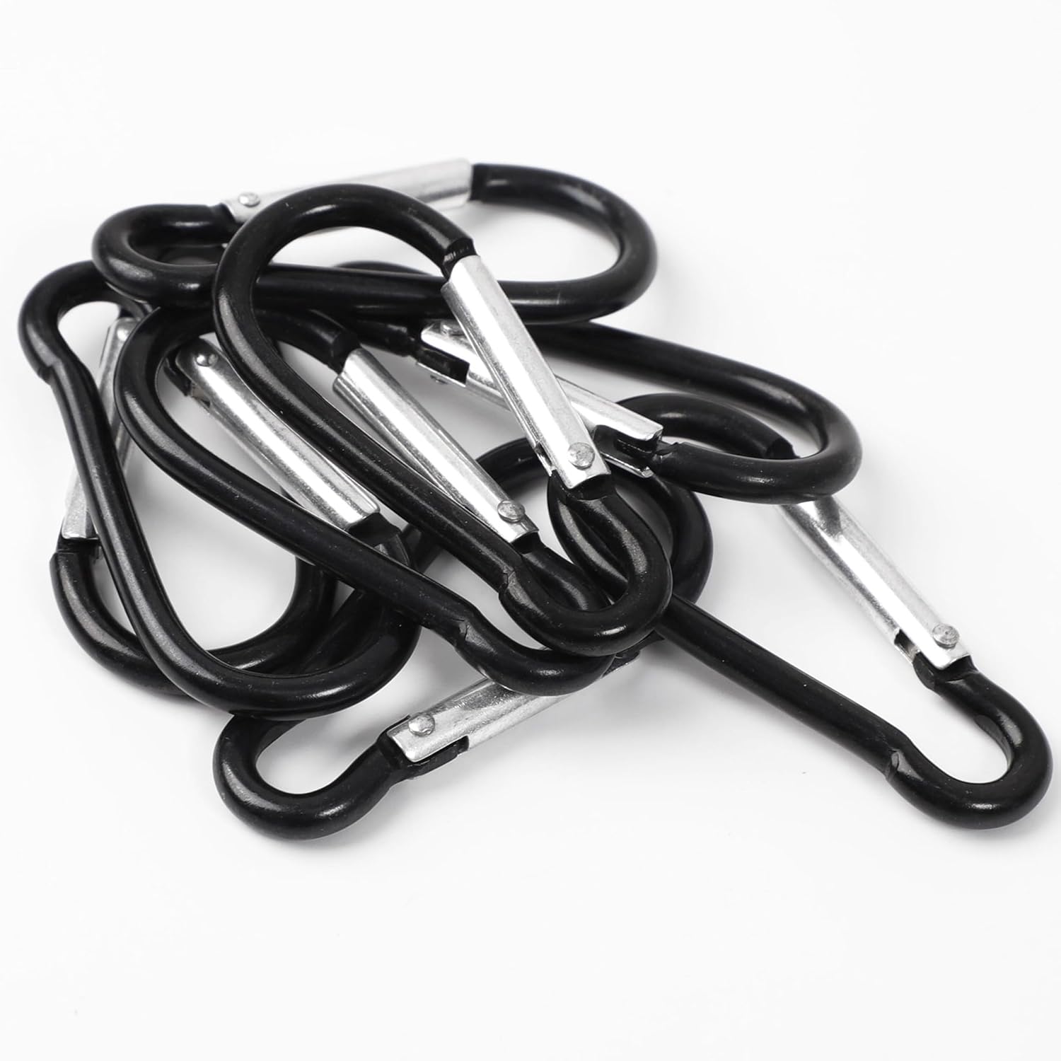 uxcell 8 PCS Metal Spring Snap Hooks, Carabiner Keychain Clips for Hanging, Quick Link Key Ring for Locking 2.4 Inch for Outdoor Hiking Fishing Traveling, Black - Image 8