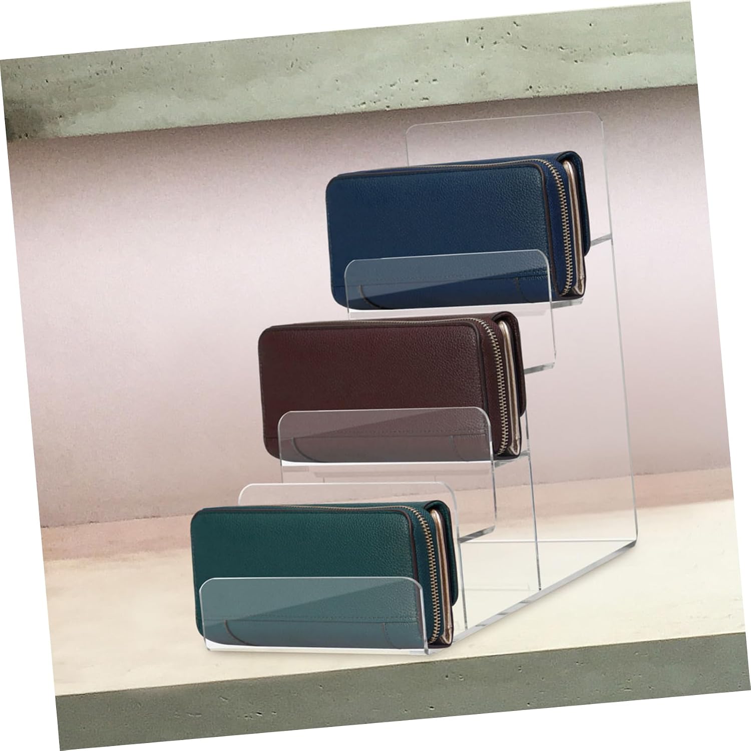 DOITOOL Clear Acrylic Riser Display Shelf 6 Tier, Acrylic Riser Display Stands for Pops Figure, Makeup Organizer, Sunglasses, Wallet, Collection Display