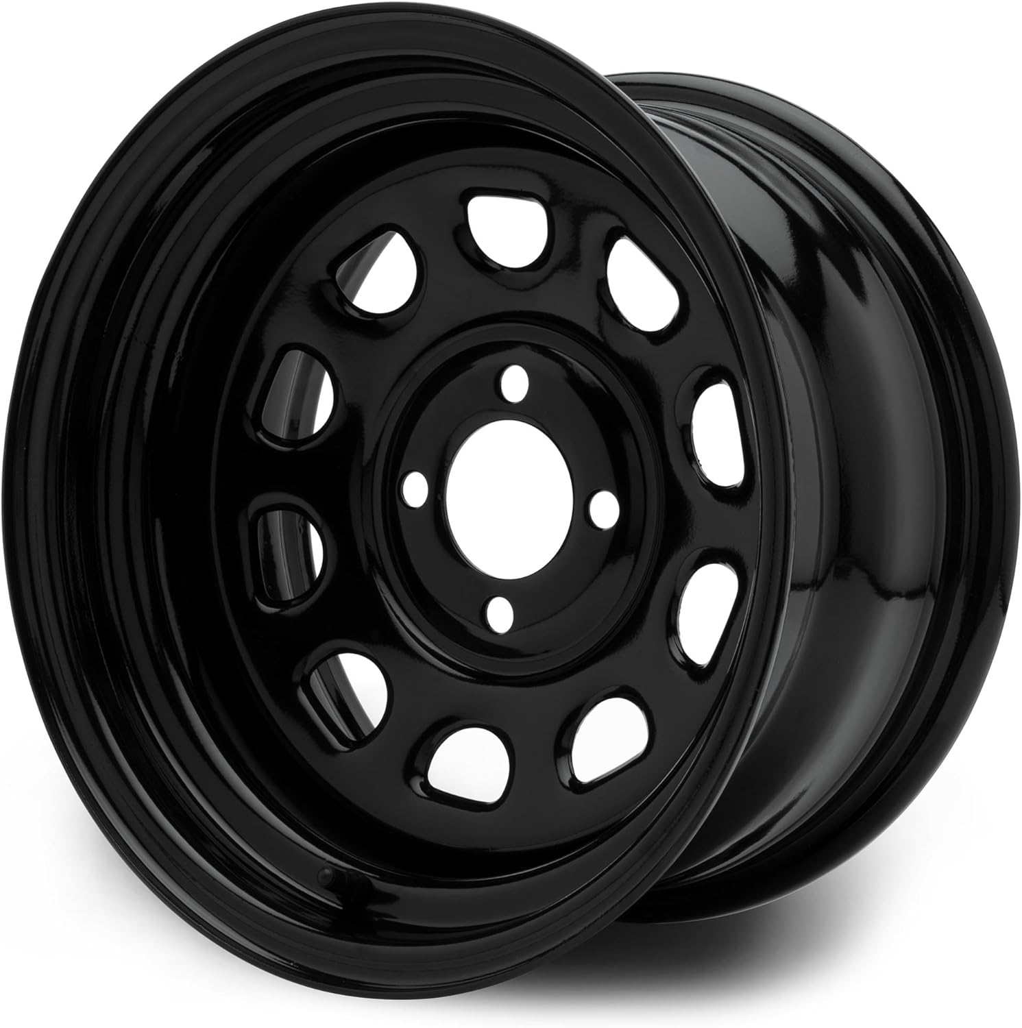 MODZ® D-Window Glossy Black 14" Steel Golf Cart Wheel