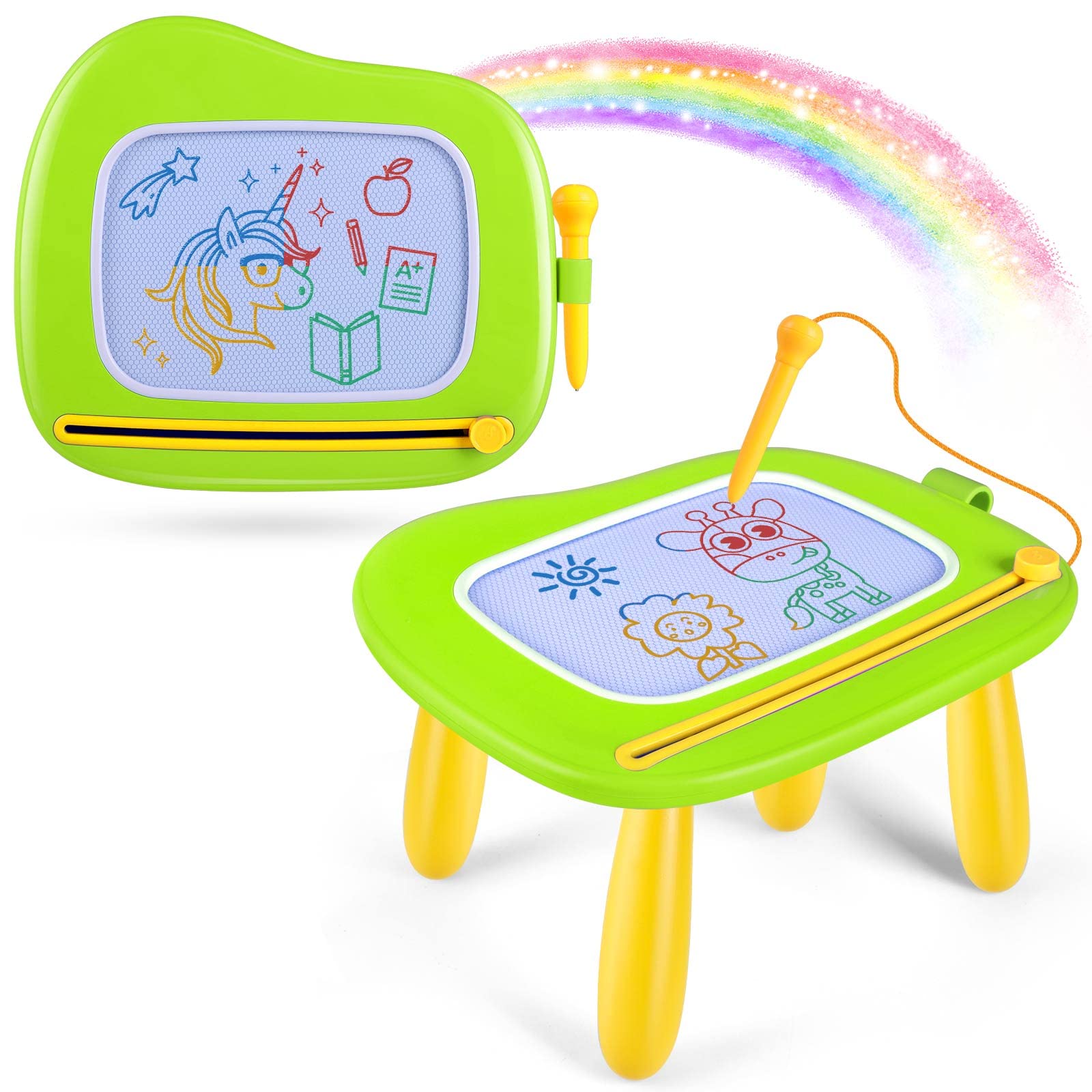 Smasiagon Lavagna Magnetica per Bambino 1 Anno, Grande Magica Cancellabile Scrittura Tablet con Le Gambe, Giocattolo Educativo e Regalo per Bambini 1 2 3 Anni (Verde)