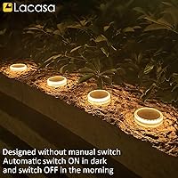Vista 6 de Lacasa Paquete de 4 Luces Solares para Terraza Exterior Impermeables LED, Luces de Escalón de Jardín con Energía Solar para Entrada y Muelle Marino