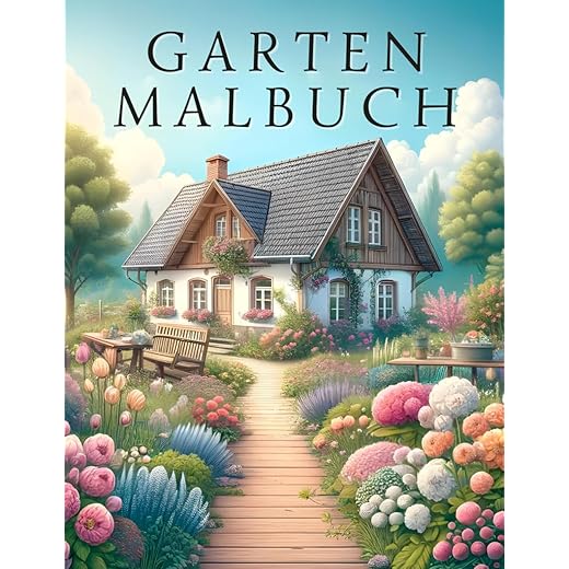 Garten Malbuch: Malbuch für Erwachsene - Fliehen Sie vor dem Stress des Alltags und bringen Sie Traumgärten zum Leben für Momente des Friedens und der Entspannung.